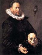 Frans Hals Portrait of a Man Holding a Skull. oil painting